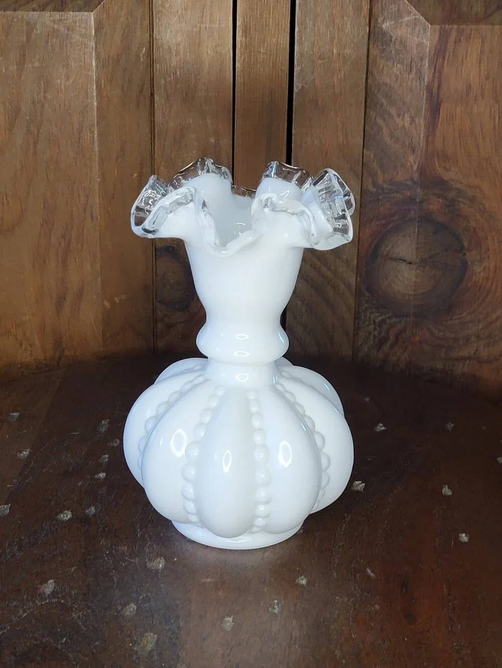 Fenton Beaded Melon Vase